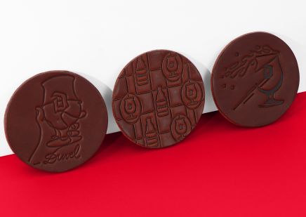 Duvel Lederen Onderleggers 'Glazen' - Donkerbruin